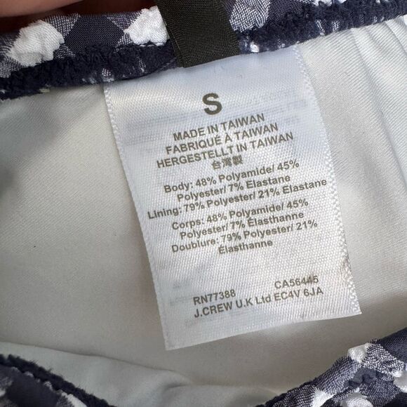 J. Crew Women's Navy Blue Gingham Square Neck Bikini Top Size Small - Picture 6 of 6